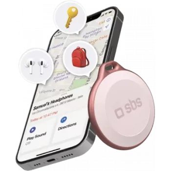 SBS TEFINDBTAPP GPS-paikannin yleismalli pinkki CR2032-paristo