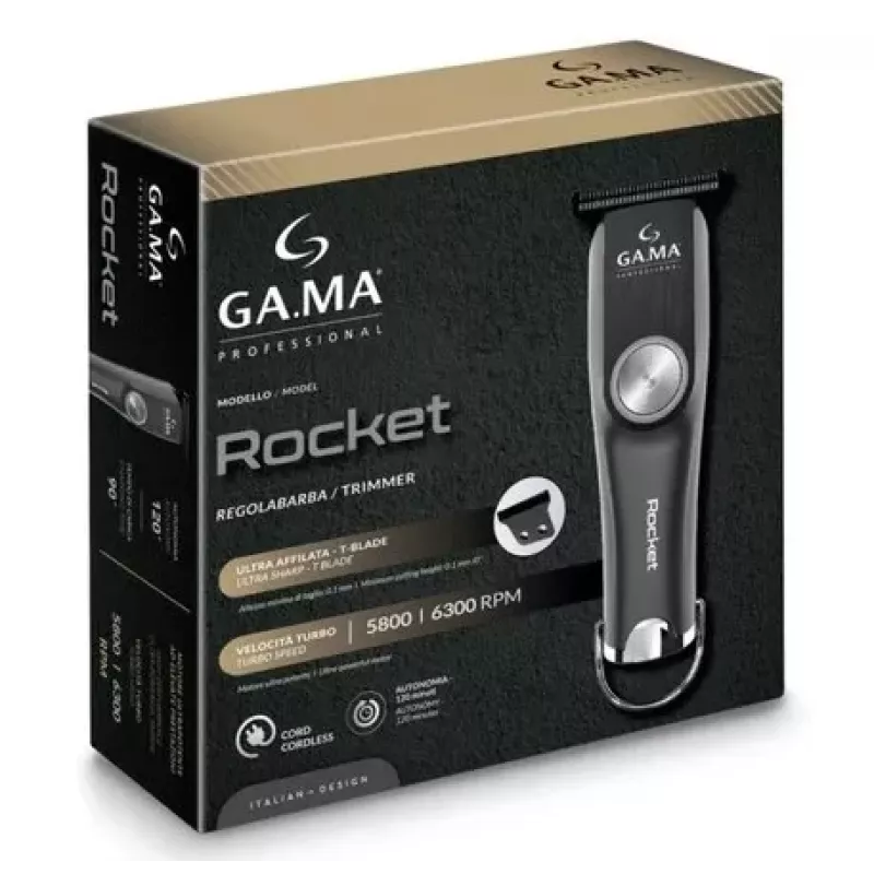 GA.MA PM2510 Rocket -johdollinen/akkukäyttöinen trimmeri, musta | GA.MA