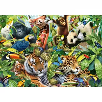 Schmidt Spiele 57385 Kunterbunte Tierwelt palapeli, 1500 palaa, eläimet, 12+ vuotta