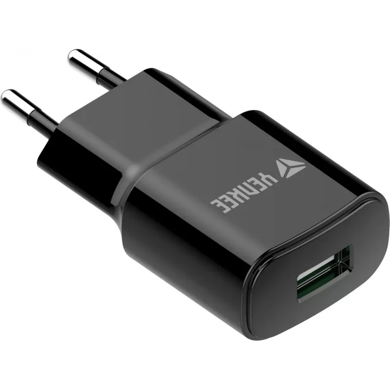 Verkko-USB-A-laturi YENKEE YAC 2013BK — 12 W, 2,4 A lähtö