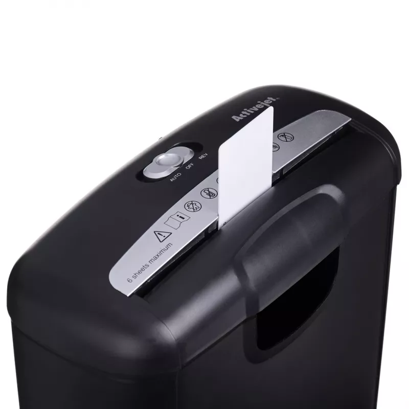 Activejet ASH-0601S paperisilppuri, P-2, 10 l, 6 mm suikale, 6 arkkia, musta.