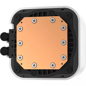 Nestemäinen CPU-jäähdytin DeepCool LQ240 White, 240 mm:n alumiinijäähdytin, 2x120 mm:n RGB-tuuletinta, 41 cm:n letkut