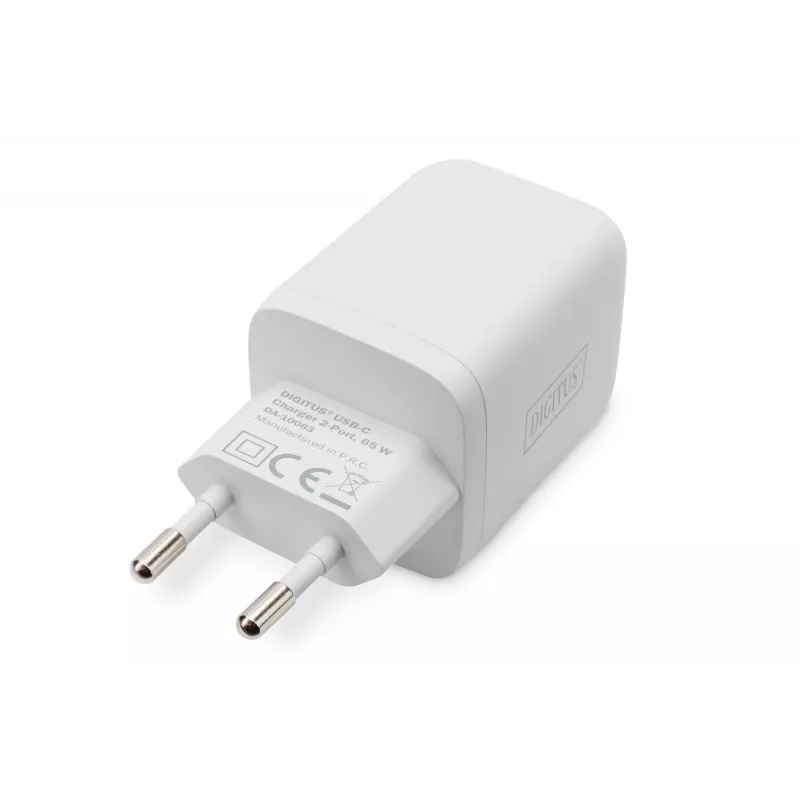 Digitus USB-C-laturi. 2-porttinen. 65W GaN