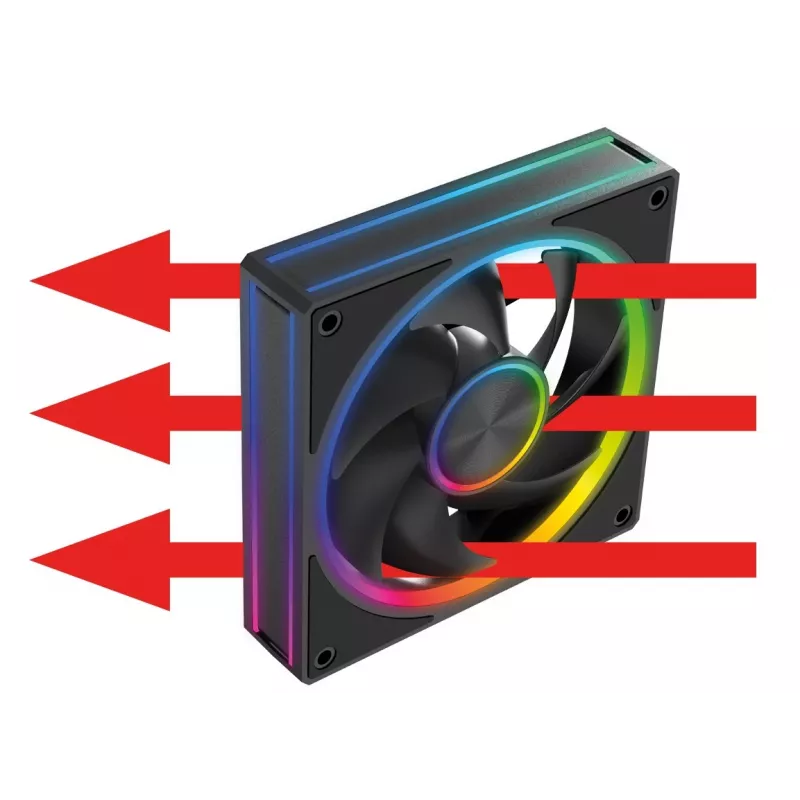 Kotelotuuletin MODECOM VOLCANO LOOP 120 ARGB, 120 mm, PWM, 400–1400 kierr./min, musta