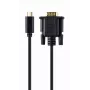 Gembird A-CM-VGAM-01 USB-C - VGA-urossovitinkaapeli, 1920x1080 60 Hz, 2 m, musta