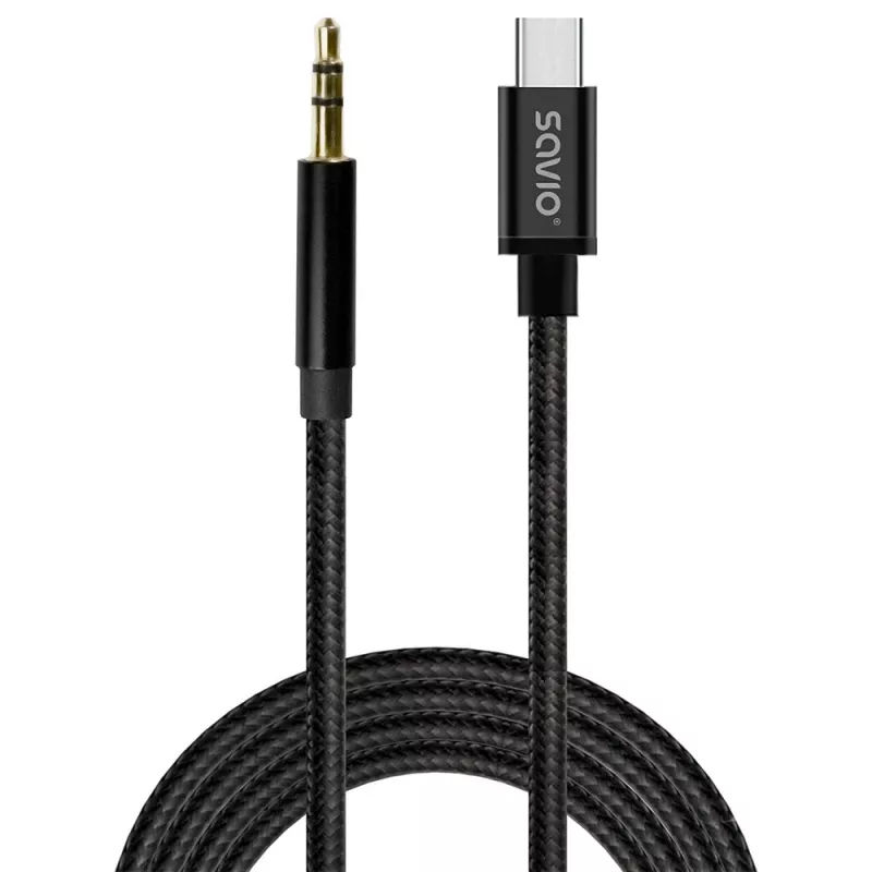 Audiokaapeli Savio CL-188 2 m musta pistoke - pistoke