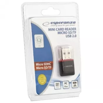 Esperanza EA134K -kortinlukija musta, hopea, läpinäkyvä USB 2.0