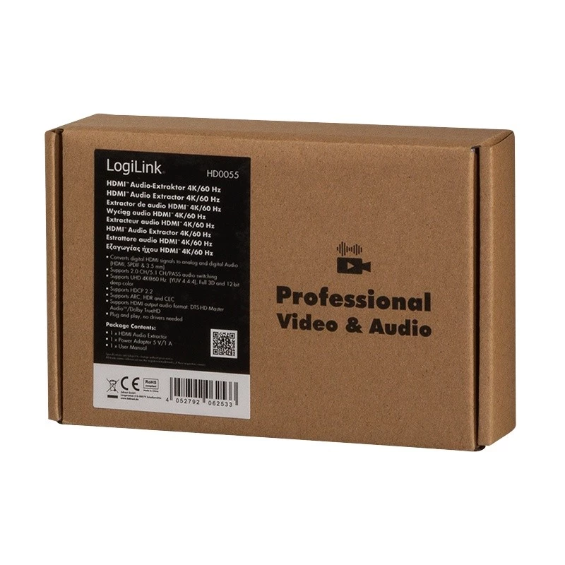 HDMI-audion erotin 2CH/5.1CH, 4K/60Hz