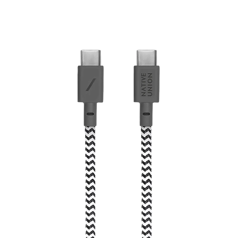 Native Union Anchor USB-C–USB-C-kaapeli, 240 W, 3 m, Zebra