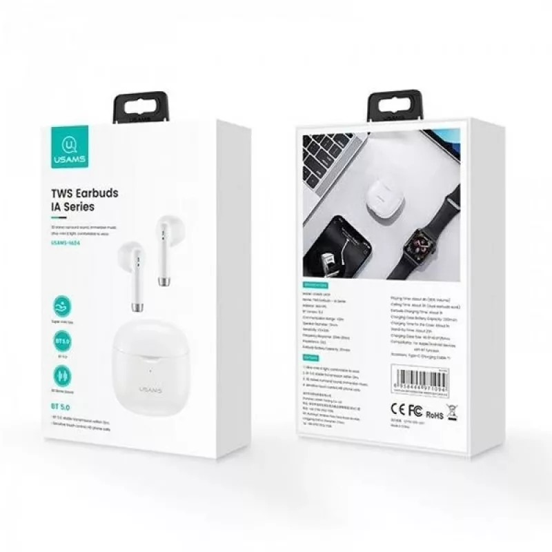 Bluetooth-kuulokkeet Usams TW S 5.0 IA Series valkoinen