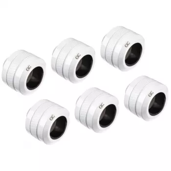 Liitin Alphacool 17484, messinki, valkoinen, 23 mm korkeus, 26 mm halkaisija, 6 kpl:n pakkaus