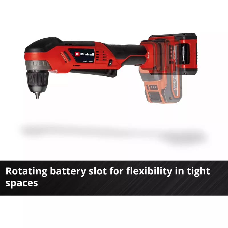 Einhell TE-AD 18 Li Solo akkukulmaporakone, Power X-Change, 18 V, 45 Nm, ilman akkua ja laturia, punainen/musta