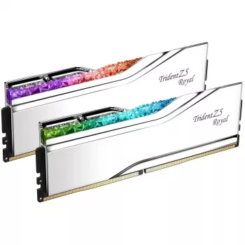 DIMM 48 GB DDR5-7200 (2x 24 GB) Dual-Kit, muisti hopea, F5-7200J3646F24GX2-TR5S, Trident Z5 Royal, INTEL XMP