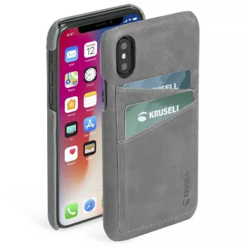 Suojakotelo Krusell Sunne iPhone XS Max Vintage harmaa