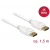 DisplayPort-kaapeli DeLOCK 85509 1,5 m valkoinen