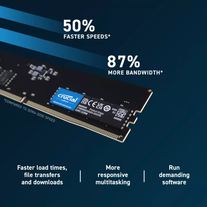 MUISTI DIMM 64GB DDR5-5600/KIT2 CT2K32G56C46U5 CRUCIAL