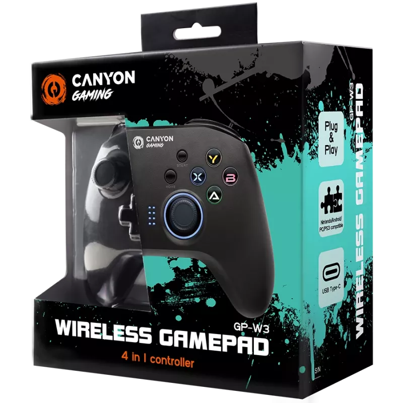 Joystick Canyon CND-GPW3 peliohjain musta