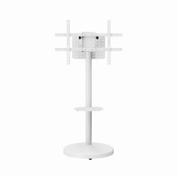 Lattialla seisova TV-teline GEMBIRD TVS-86TR-01-W 37–86 tuuman televisioille, valkoinen, kääntyvä ja kallistuva, VESA 200x200–600x400, enintään 50 kg