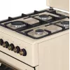 Kaasu-sähköliesi MPM MPM-56-KRM-14, 56 cm, 4 kaasupoltinta, sähköuuni, kerma