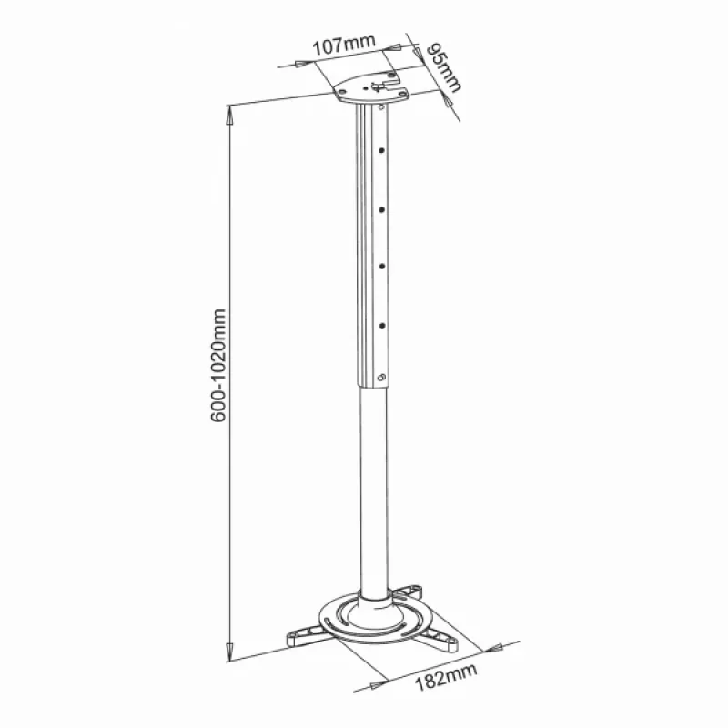Sbox projektorin kattoteline max336mm 15kg PM-102XL