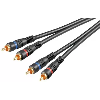 Wentronic Goobay - audiokaapeli - komposiittiaudio - RCA (uros) RCA (uros) - 1,5 m - kaksinkertaisesti suojattu koaksiaalikaapeli - musta (50032)
