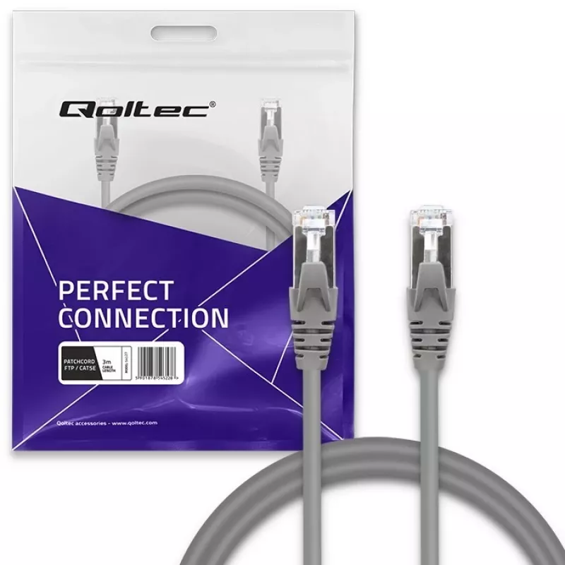 Verkkokaapeli QOLTEC 54528 2xRJ45 CAT5e 3 m musta