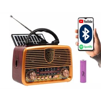 analoginen radio BLOW RA10 AM/FM aurinko 77-540 — AM/FM-vastaanotin aurinkopaneelilla ja paristovarmistuksella