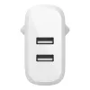 Belkin BOOST CHARGE - verkkolaite - 24 W - QC 3.0 - 2 lähtöliitäntää (USB) - valkoinen (WCB002VFWH)