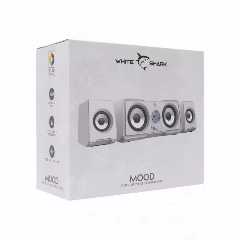White Shark GSP-968 Mood RGB Gaming 2.2 kaiutinjärjestelmä valkoinen