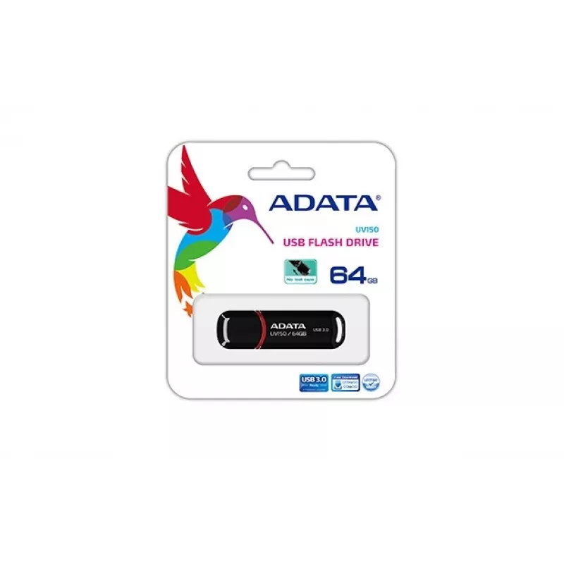 ADATA 64GB DashDrive UV150 USB-muistitikku USB Type-A 3.2 Gen 1 (3.1 Gen 1) musta