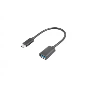 LANBERG AD-UC-UA-04 -adapteri USB Type-C uros - USB Type-A naaras 15cm musta