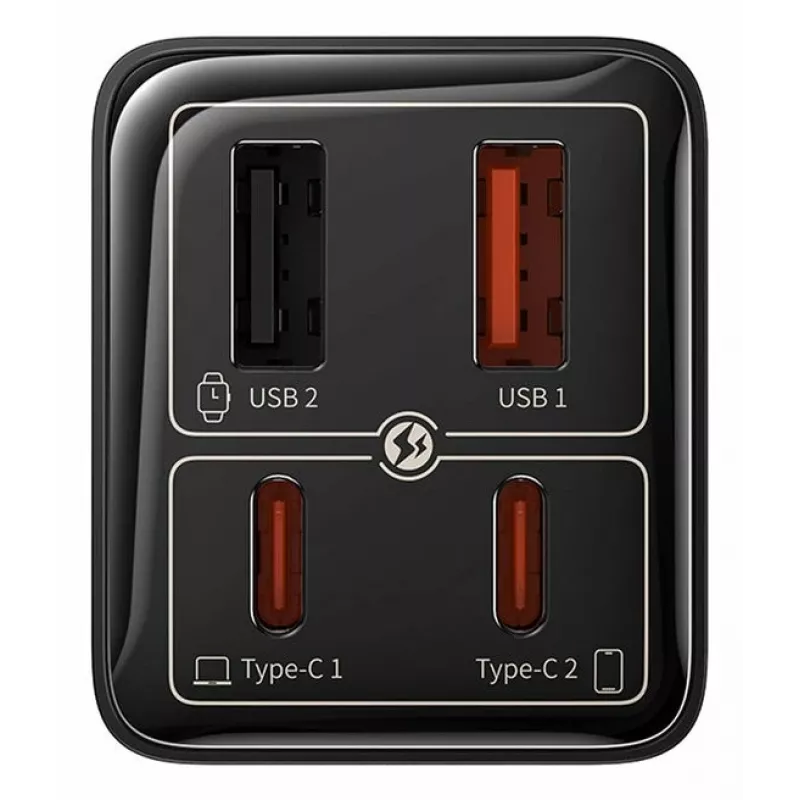 Baseus GaN6 Pro yleislaturi musta AC-pikalaturi sisäkäyttöön
