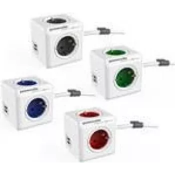 Allocacoc PowerCube Extended USB, 4 pistorasiaa