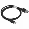 AUKEY CB-CD30 USB-A–USB-C-kaapeli 0,9 m, nailonpunos, 60W PD, 3A, musta