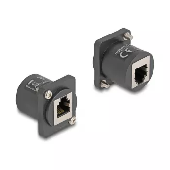 DeLOCK D-tyypin moduuli RJ12-pistorasia–pistorasia musta 88107