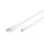 DIGITUS - Lightning-kaapeli - Lightning (M) - USB (M) - 1,0 m - kaksoiseristys - valkoinen - valettu - Apple iPad/iPhone/iPod (Lightning) (DB-600106-010-W)