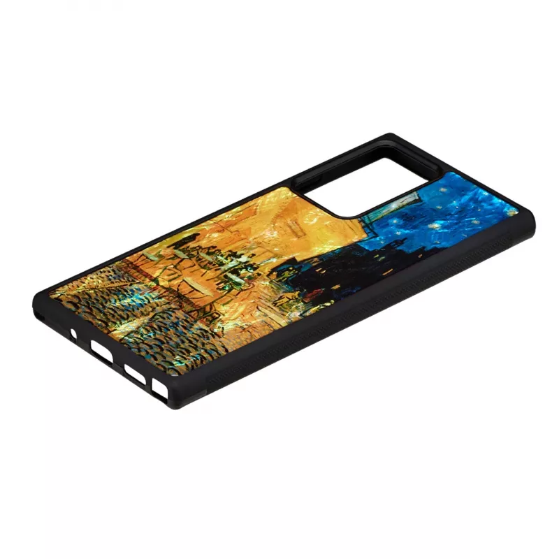Puhelinkotelo iKins Samsung Galaxy Note 20 Ultra -malliin — musta, Café-terassi-kuvio