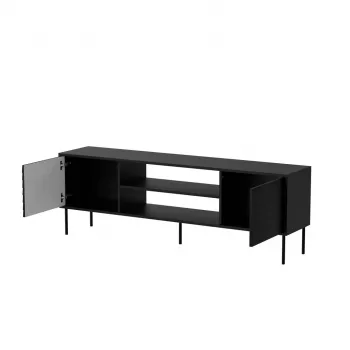 TV-taso cama meble CORTINA EF 180×40×60 cm, musta, lastulevy ylätaso, musta runko