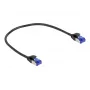 Verkkokaapeli DeLOCK RJ45 Cat.6A S/FTP ohut 0,25 m musta