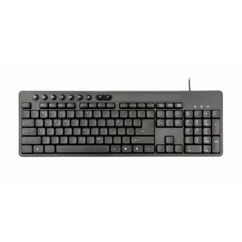 Kaapelillinen Full-Size-näppäimistö Gembird KBS-UM-04 USB QWERTY US-englanti hiirellä, musta, 1,5 m kaapeli