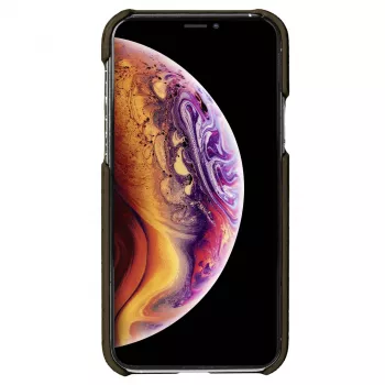 Suojakotelo Krusell Birka Apple iPhone 11 Pro, tummanruskea nahkajäljitelmäkotelo