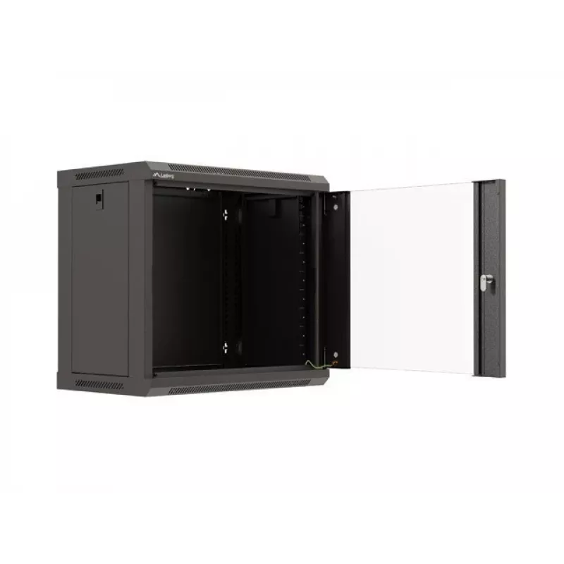 Seinäkiinnitteinen räkki LANBERG WF03-5309-10B, 9U, 500×350×540 mm, maks. kuorma 60 kg, musta