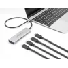 DeLOCK USB Type-C -keskitin 10 Gbps 4 porttia alumiini harmaa