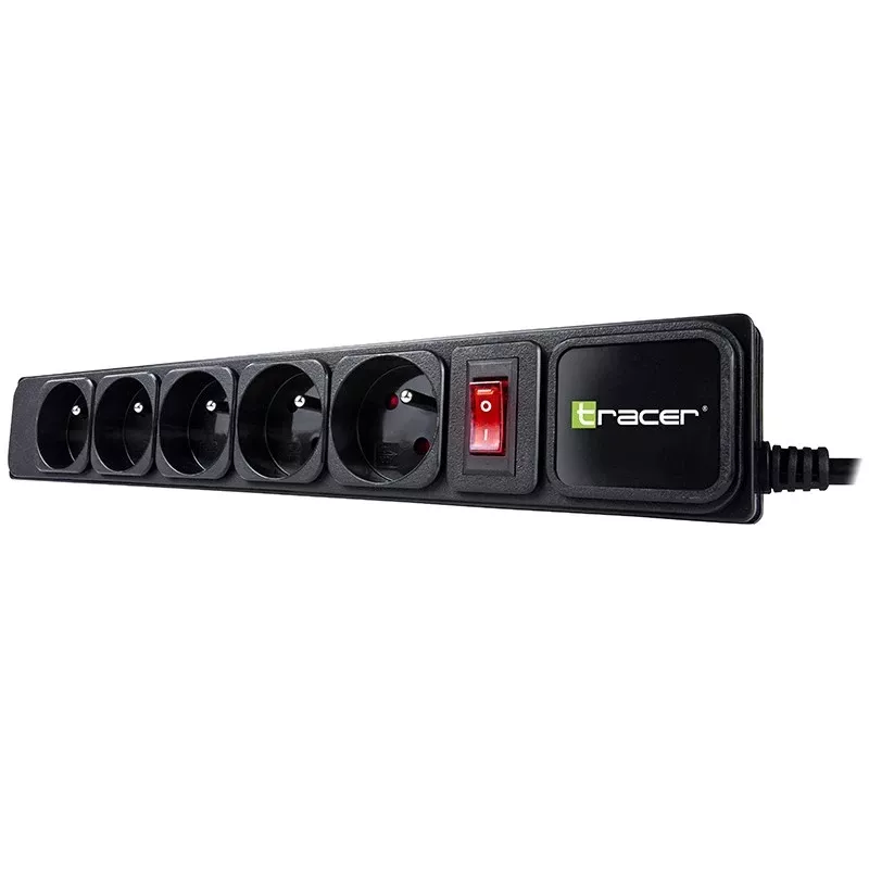 Tracer PowerWatch musta 5 AC-pistorasiaa 3 m Type-C