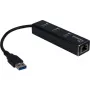 Inter-Tech Argus IT-310 -keskitin - 3 x SuperSpeed USB 3.0 + 1 x 10/100/1000 - pöytämalli (88885439)
