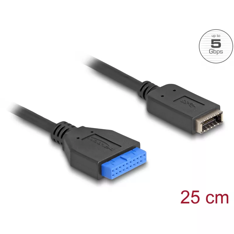 DeLOCK USB-kaapeli urosliitin-naarasliitin sisäiseen USB Type-E Key A -liitäntään 25 cm