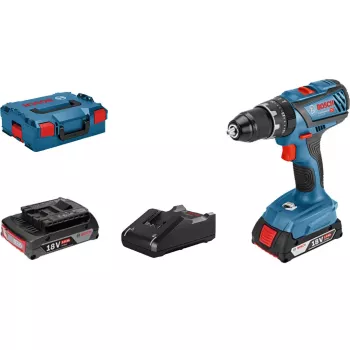 Akkuporakone GSB 18V-28 Professional, 18 volttia (sininen/musta, 2x Li-Ion akku 2,0 Ah, L-BOXX-laatikossa)