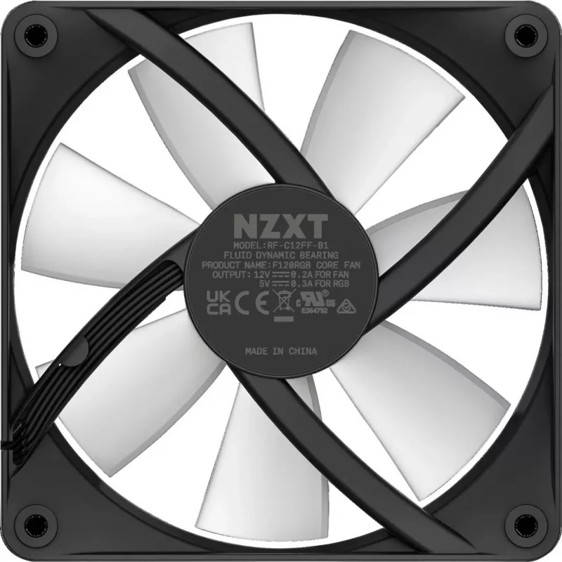 NZXT F120 RGB Core kotelotuuletin 120 mm, 4-pinninen PWM, musta