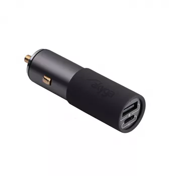 Akyga AK-CH-26 GaN-autolaturi 12/24 V, 100 W, USB-C PD 3.0 + USB-A QC 3.0, harmaa
