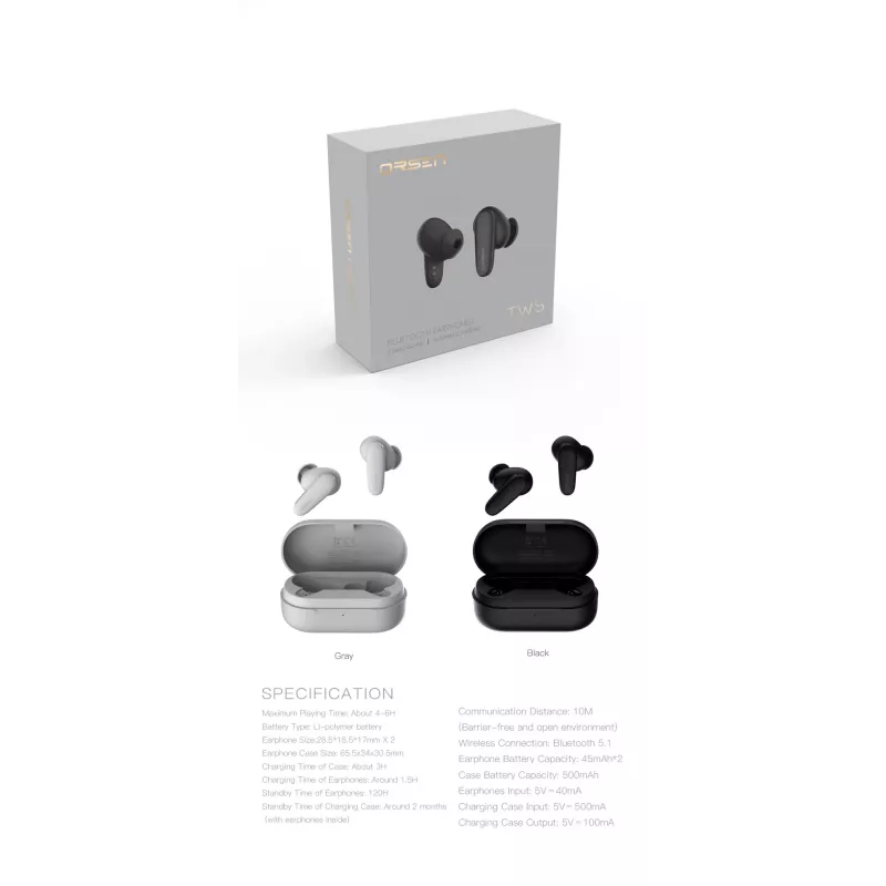 In-ear-kuulokkeet Orsen T3 Bluetooth